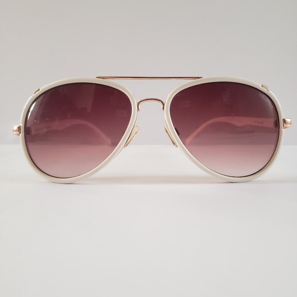 Velvet Trends Unisex Sunglasses WT Gloria White Aviator Frame Gradie Lens #A47S